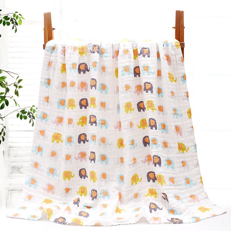 New Six-Layer Baby Gauze Bath Towel Cotton Children'S Towel Quilt Baby Cover Blanket Children'S Quilt Seersucker Bath Towel - Image 1